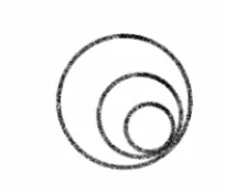 Pencil thumbnail 5: an early circle and overlap study for the Epok mark.